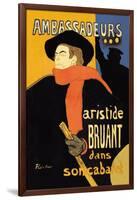 Ambassadeurs: Aristide Bruant dans Son Cabaret-Henri de Toulouse-Lautrec-Framed Art Print