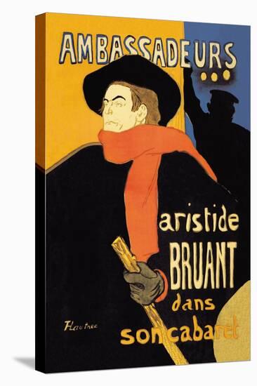Ambassadeurs: Aristide Bruant dans Son Cabaret-Henri de Toulouse-Lautrec-Stretched Canvas