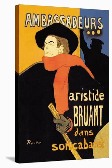 Ambassadeurs: Aristide Bruant dans Son Cabaret-Henri de Toulouse-Lautrec-Stretched Canvas