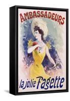 Ambassadeurs: La Jolie Fagette Poster-Jules Chéret-Framed Stretched Canvas