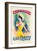 Ambassadeurs: La Jolie Fagette-Jules Ch?ret-Framed Art Print