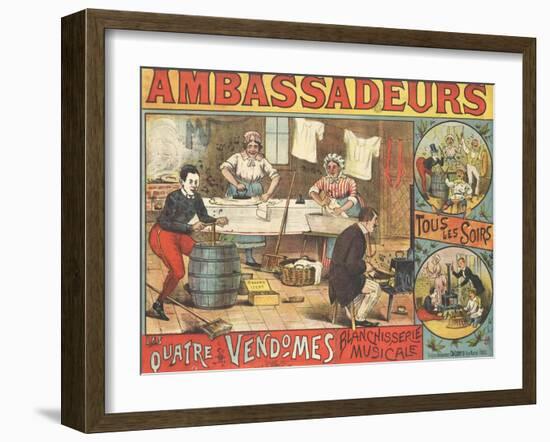 Ambassadeurs, les quatre Vendômes, blanchisserie musicale-null-Framed Giclee Print