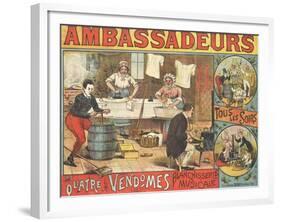 Ambassadeurs, les quatre Vendômes, blanchisserie musicale-null-Framed Giclee Print