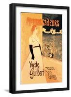 Ambassadeurs: Yvette Guilbert, Tous les Soirs, c.1894-Théophile Alexandre Steinlen-Framed Art Print