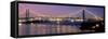 Ambassador Bridge at dusk, Detroit, Wayne County, Michigan, USA-null-Framed Stretched Canvas