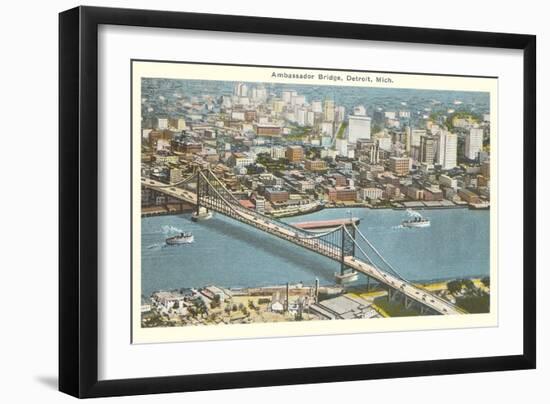 Ambassador Bridge, Detroit, Michigan-null-Framed Art Print