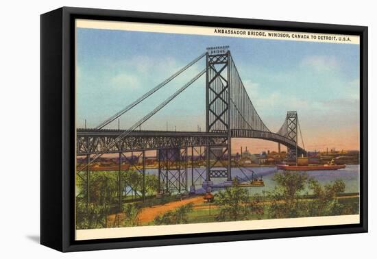 Ambassador Bridge, Detroit, Michigan-null-Framed Stretched Canvas
