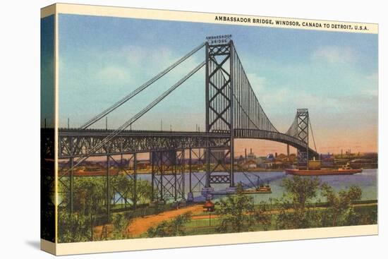 Ambassador Bridge, Detroit, Michigan-null-Stretched Canvas