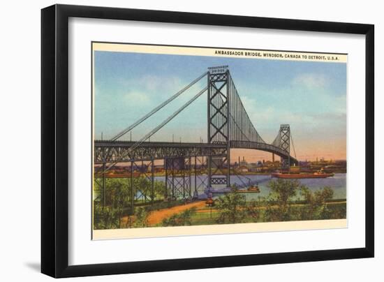 Ambassador Bridge, Detroit, Michigan-null-Framed Art Print