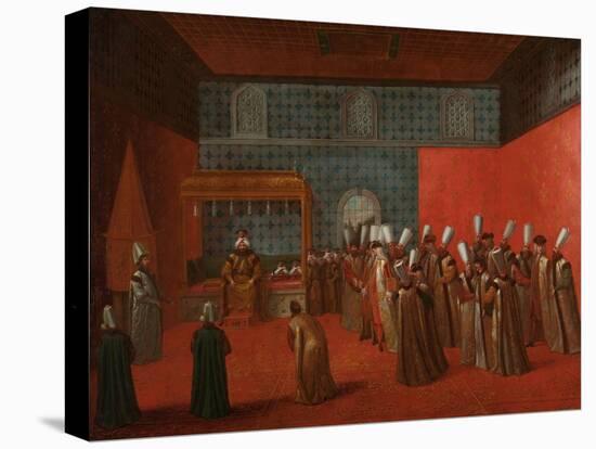 Ambassador Cornelis Calkoen at his Audience with Sultan Ahmed III, c.1727-30-Jean Baptiste Vanmour-Stretched Canvas