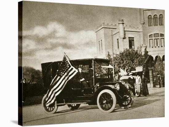 Ambassador Wilson Driving around Mexico City During 'La Decena Tragica' with a Us Flag-null-Stretched Canvas