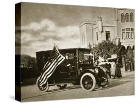 Ambassador Wilson Driving around Mexico City During 'La Decena Tragica' with a Us Flag-null-Stretched Canvas