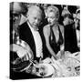 Ambassador Winthrop Aldrich, Ex Envoy to Britain Chatting with Actress Marilyn Monroe-Peter Stackpole-Stretched Canvas