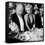 Ambassador Winthrop Aldrich, Ex Envoy to Britain Chatting with Actress Marilyn Monroe-Peter Stackpole-Framed Stretched Canvas