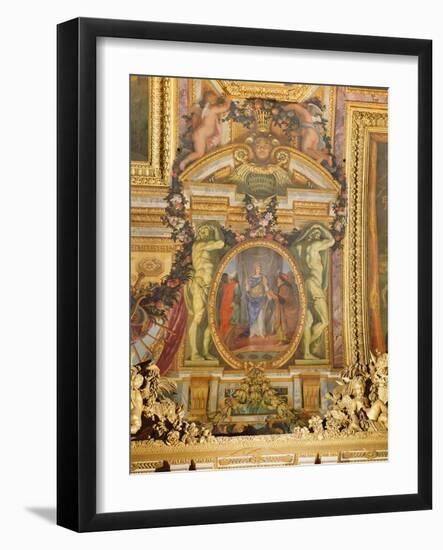 Ambassadors Arriving from All Corners of the Earth, Ceiling Painting from the Galerie Des Glaces-Charles Le Brun-Framed Photographic Print