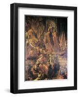 Ambassadors of Pope and Venetians Pleading with Barbarossa for Peace in Vain-Jacopo Tintoretto-Framed Giclee Print