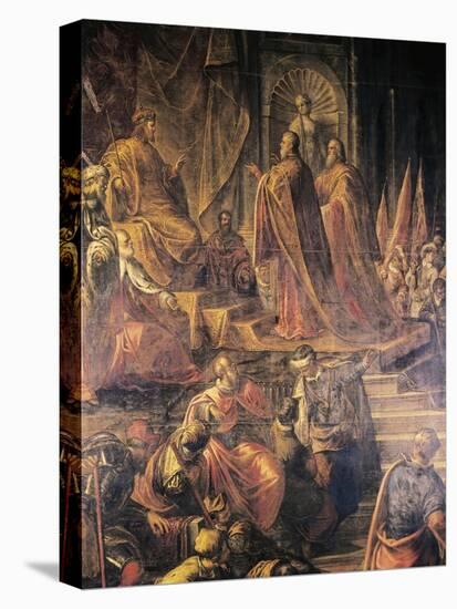 Ambassadors of Pope and Venetians Pleading with Barbarossa for Peace in Vain-Jacopo Tintoretto-Stretched Canvas