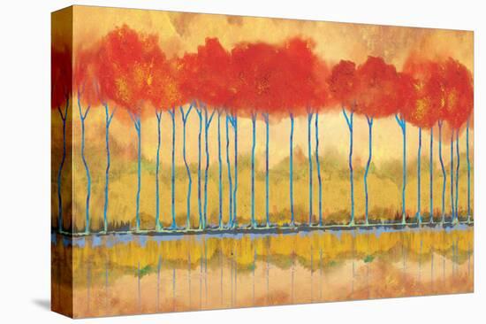 Amber Afternooon Riverbank-Toy Jones-Stretched Canvas