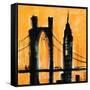 Amber Cityscape-Paul Brent-Framed Stretched Canvas