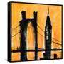 Amber Cityscape-Paul Brent-Framed Stretched Canvas