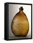 Amber-Colored Bottle in Metal Mold-Blown Glass with Relief Decoration-Bernhard Strigel-Framed Stretched Canvas