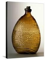 Amber-Colored Bottle in Metal Mold-Blown Glass with Relief Decoration-Bernhard Strigel-Stretched Canvas