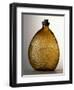 Amber-Colored Bottle in Metal Mold-Blown Glass with Relief Decoration-Bernhard Strigel-Framed Giclee Print