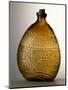 Amber-Colored Bottle in Metal Mold-Blown Glass with Relief Decoration-Bernhard Strigel-Mounted Giclee Print