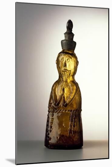 Amber-Colored Bottle in Metal Mold-Blown Glass with Relief Decoration-Bernhard Strigel-Mounted Giclee Print