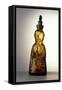 Amber-Colored Bottle in Metal Mold-Blown Glass with Relief Decoration-Bernhard Strigel-Framed Stretched Canvas
