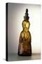 Amber-Colored Bottle in Metal Mold-Blown Glass with Relief Decoration-Bernhard Strigel-Stretched Canvas