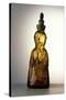Amber-Colored Bottle in Metal Mold-Blown Glass with Relief Decoration-Bernhard Strigel-Stretched Canvas