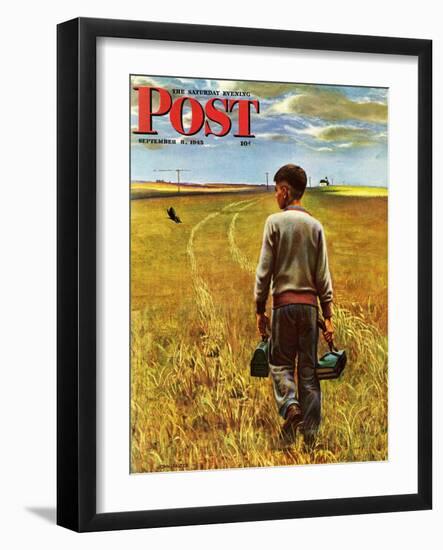 "Amber Waves of Grain," Saturday Evening Post Cover, September 8, 1945-John Falter-Framed Giclee Print