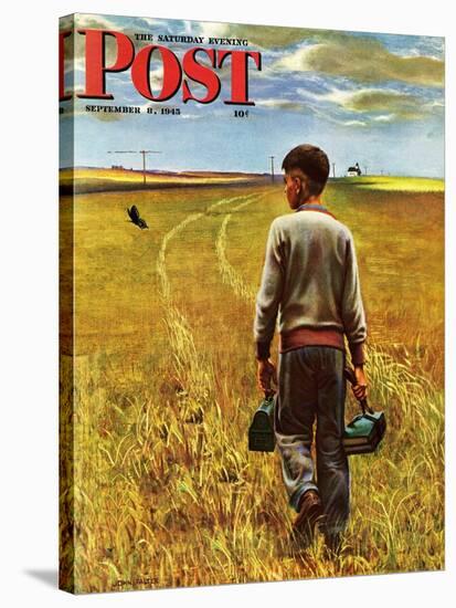 "Amber Waves of Grain," Saturday Evening Post Cover, September 8, 1945-John Falter-Stretched Canvas