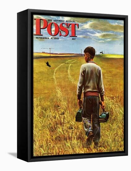 "Amber Waves of Grain," Saturday Evening Post Cover, September 8, 1945-John Falter-Framed Stretched Canvas