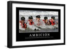 Ambición. Cita Inspiradora Y Póster Motivacional-null-Framed Photographic Print