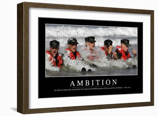 Ambition: Inspirational Quote and Motivational Poster-null-Framed Photographic Print