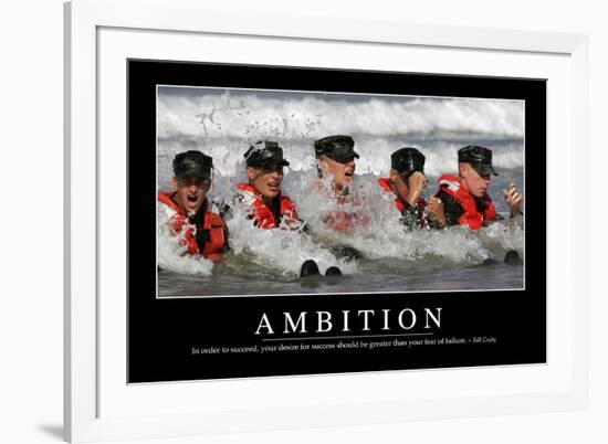 Ambition: Inspirational Quote and Motivational Poster-null-Framed Photographic Print