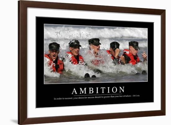 Ambition: Inspirational Quote and Motivational Poster-null-Framed Photographic Print