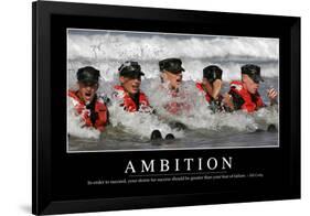 Ambition: Inspirational Quote and Motivational Poster-null-Framed Photographic Print