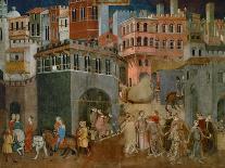 Effects of Good Government in City, Masons at Work-Ambrogio Lorenzetti-Giclee Print