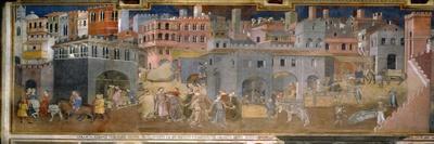 Allegory and Effects of Good Government-Ambrogio Lorenzetti-Art Print