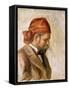 Ambroise Vollard in a Red Bandana-Pierre-Auguste Renoir-Framed Stretched Canvas