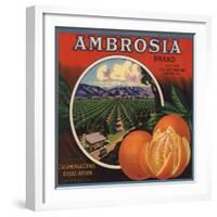 Ambrosia Brand - Upland, California - Citrus Crate Label-Lantern Press-Framed Art Print