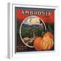 Ambrosia Brand - Upland, California - Citrus Crate Label-Lantern Press-Framed Art Print