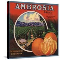 Ambrosia Brand - Upland, California - Citrus Crate Label-Lantern Press-Stretched Canvas