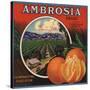 Ambrosia Brand - Upland, California - Citrus Crate Label-Lantern Press-Stretched Canvas