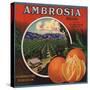 Ambrosia Brand - Upland, California - Citrus Crate Label-Lantern Press-Stretched Canvas