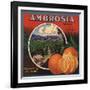 Ambrosia Brand - Upland, California - Citrus Crate Label-Lantern Press-Framed Art Print