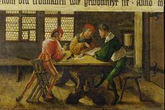 A Schoolmaster Explaining a Document to Two Illiterate Journeymen, 1516-Ambrosius Holbein-Framed Giclee Print